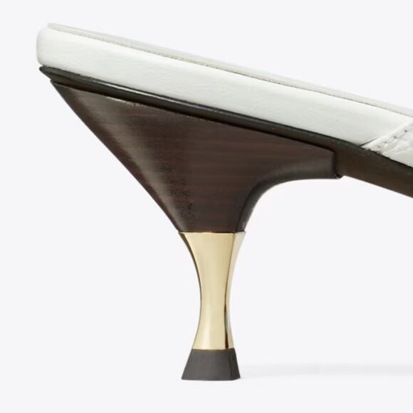 Tory Burch $328 JESSA LOW KITTEN HEELED SANDAL Gold 9.5 10 RUN SMALL - Picture 7 of 8